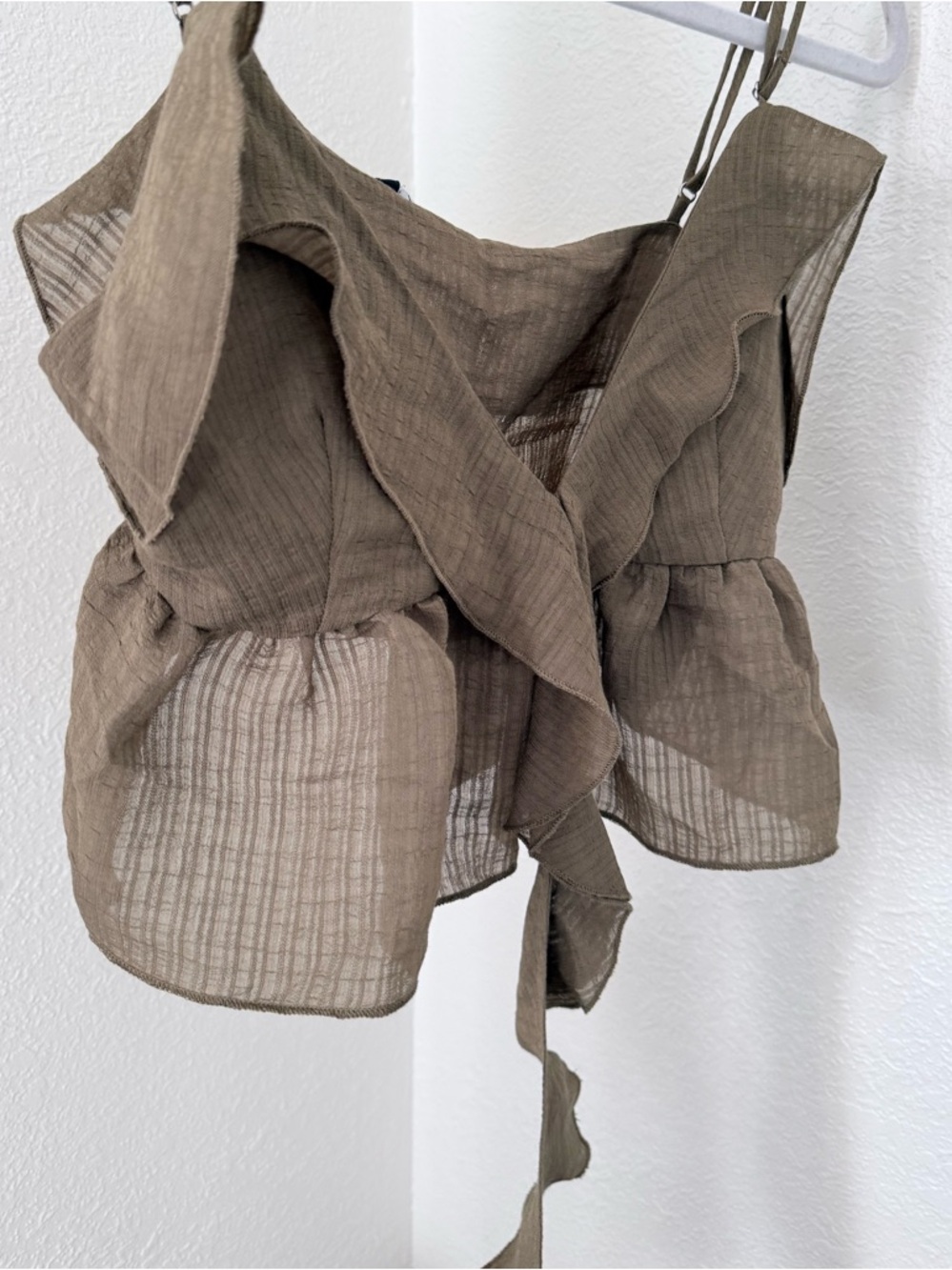 Zara Cropped Ruffle Tank